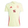 Camisola + Calções Espanha Rodrigo 16 Criança Equipamento 2ª Euro 2024